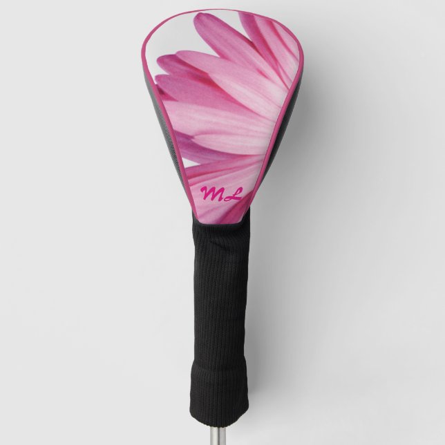 Monogram Pink Daisy Petals - Super Niedlich Golf Headcover (Vorderseite)