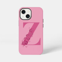 Monogram Pink Floral Letter Z iPhone Case