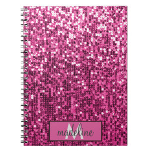 Monogram PINK Glitzer Sequel Funkelnd Notebook Notizblock