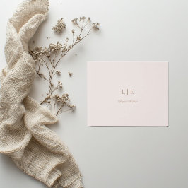 Monogram Pink Gold Minimalistisch Elegante Hochzei Gästebuch