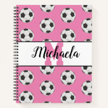 Monogram Pink Initial Soccer Ball Muster