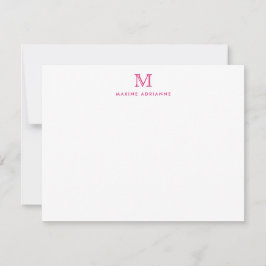Monogram Pink Magenta Einfache Klassik Eleganter C Mitteilungskarte