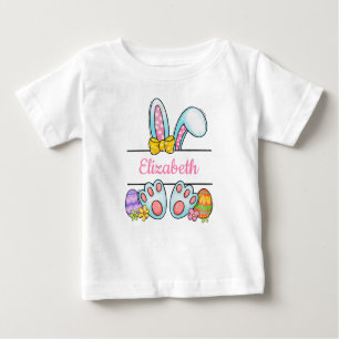 Monogram Pink Oaster Bunny Baby Girl's Oster Baby T-shirt