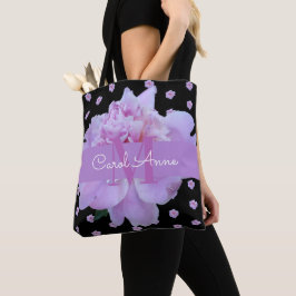 Monogram Pink Peony Floral Lila Classic Black