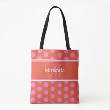 Monogram Pink Polka Dots