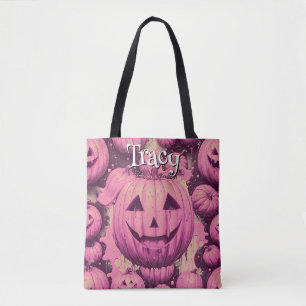 Monogram Pink Pumpkin Halloween