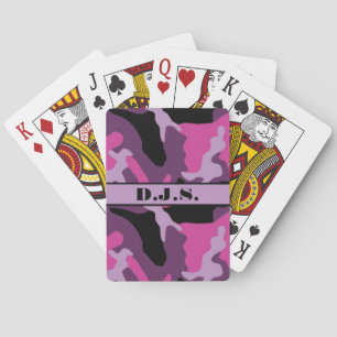 Monogram Pink, Purple, Black Camo Playing Cards Spielkarten