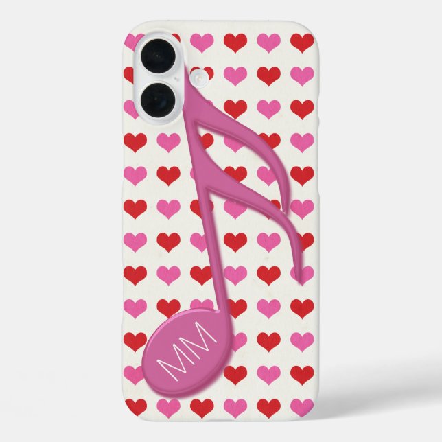 Monogram Pink Semi Quaver Liebe Hört Musik Case-Mate iPhone Hülle (Rückseite)