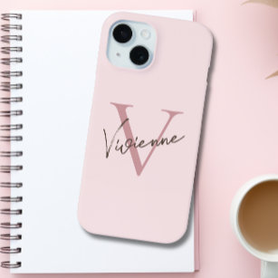 Monogram Pink Stilvolle ästhetische Minimalistisch Case-Mate iPhone Hülle