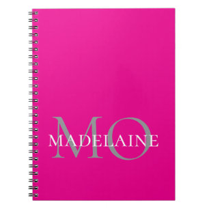 Monogram Pink White Personal Notizblock