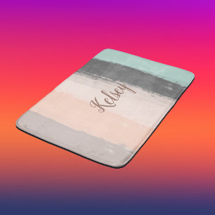 Monogram Pinselstriche farbenfroh   Badematte