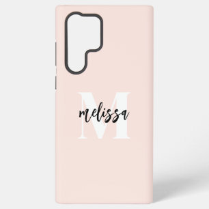 Monogram-Pinselstrichschrift Rosa Samsung Galaxy Hülle