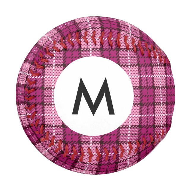 Monogram Pixel Karo Magenta-Schwarz Baseball (Vorderseite Links)