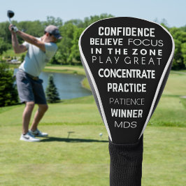 Monogram Play Great Quote Funny Golf Head Cover Headcover