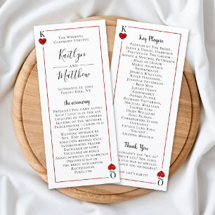 Monogram Playing Card Casino Hochzeitsprogramm Werbekarte