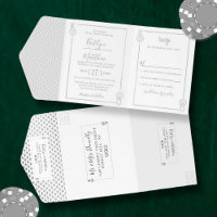 Monogram Playing Card Hochzeit Real Foil gedrückt