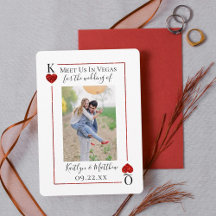 Monogram Playing Card Hochzeitskarte Save the Date