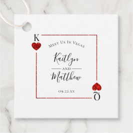 Monogram Playing Card Wedding Save the Date Geschenkanhänger