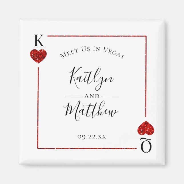 Monogram Playing Card Wedding Save the Date Magnet (Vorne)