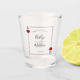 Monogram Playing Card Wedding Save the Date Schnapsglas