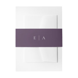Monogram Plum Lila Boho Wedding Modern Einladungsbanderole
