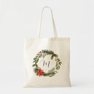 Monogram Poinsettia Botanischer Weihnachtsbrand Tragetasche