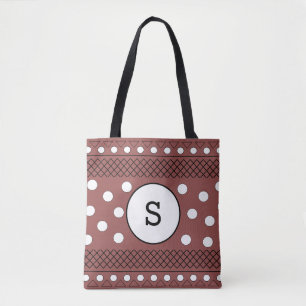 Monogram Polka Dots Pattern Maroon