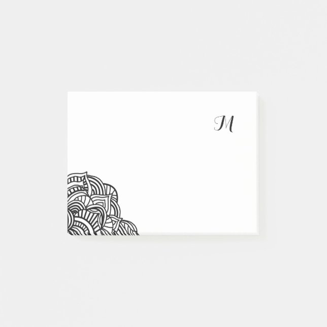 Monogram Post-it Klebezettel (Vorderseite)
