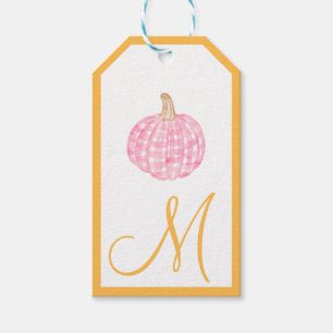 Monogram Preppy Pumpkin Bows Erntedank Geschenkanhänger