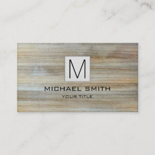 Monogram Professional Elegant Modern Wood #2 Visitenkarte