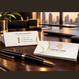 Monogram Professional Goldener Löwen-Logo Visitenkarte