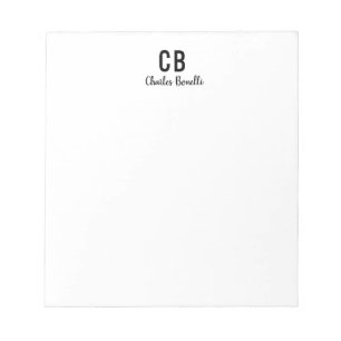 Monogram Professional Schlicht Minimalistisch Mode Notizblock