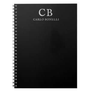 Monogram Professional Schlicht Minimalistisch Schw Notizblock