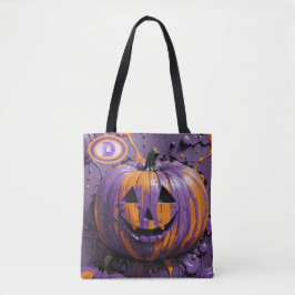 Monogram Pumpkin Lila & Orange Festive Tasche