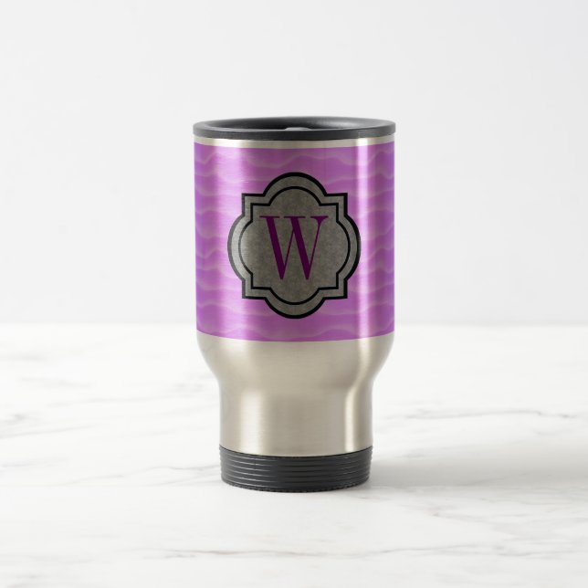 Monogram Purple Dunes Muster Reisebecher (Mittel)