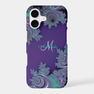 Monogram Purple Fractal Lace iPhone-Hülle