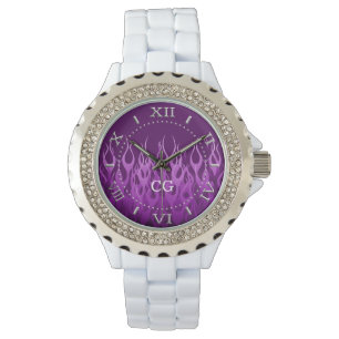 Monogram Purpur Racing Flames Armbanduhr