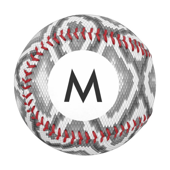 Monogram Python Schlangenhautmuster Baseball (Vorderseite Links)