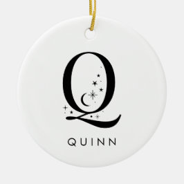 Monogram Q Celestie Name Keramik Ornament