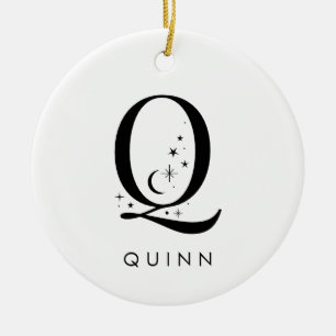 Monogram Q Celestie Name Keramik Ornament