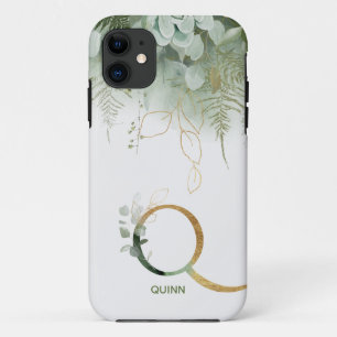 Monogram Q Elegant Greenery Case-Mate iPhone Case