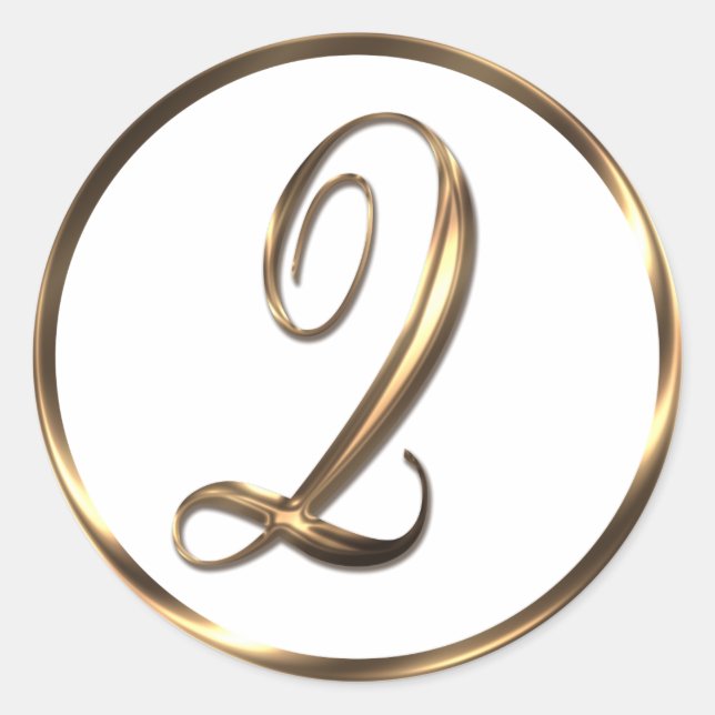 Monogram Q Imitate Bronze Runder Aufkleber (Vorderseite)