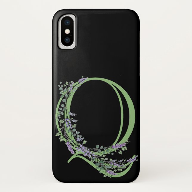 Monogram Q Lavendel Eucalyptus Case-Mate iPhone Hülle (Rückseite)