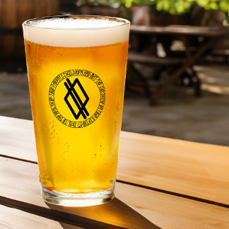 Monogram Q - Viking Style - Pint Glass Glas
