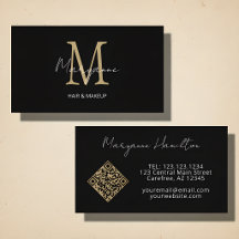 Monogram QR Code Black Gold
