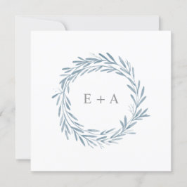 Monogram-Quadrat für die Wasserfarbe Save the Date Einladung