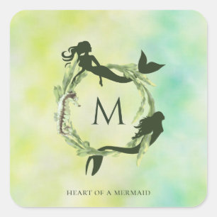 Monogram Quadratischer Aufkleber