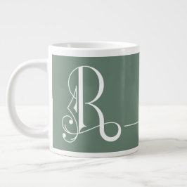 Monogram R in Beautiful Scroll Typografy Jumbo-Tasse