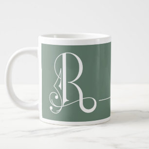 Monogram R in Beautiful Scroll Typografy Jumbo-Tasse