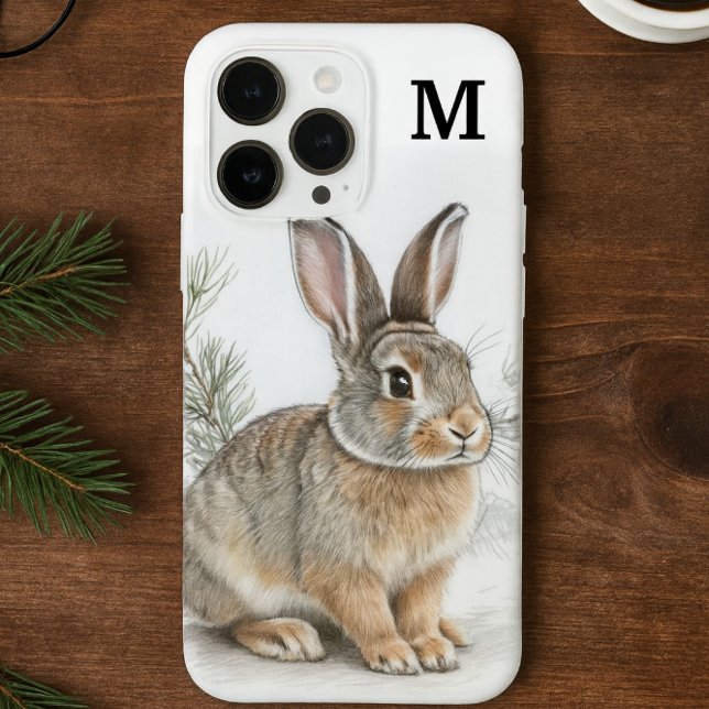 Monogram Rabbit and Pine  Case-Mate iPhone Hülle (Von Creator hochgeladen)